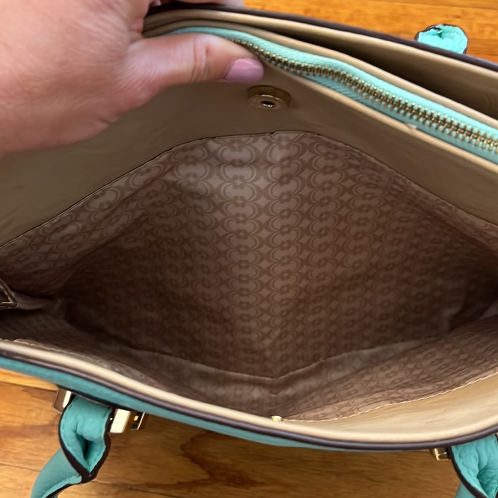 Charming Charlie Pretty Aqua Blue Shoulder Bag with Three compartments! ๐บ - Picture 8 of 10